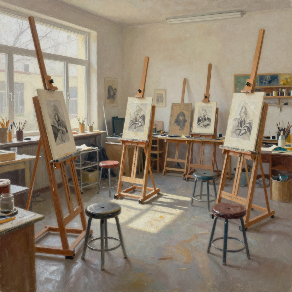 Colorful palette with paint